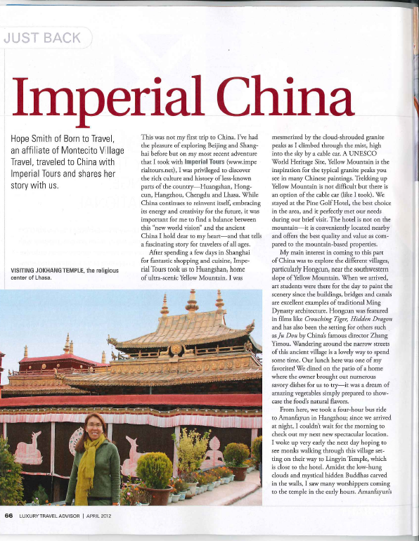 Just Back with Hope Smith: Imperial China - Luxury Travel Advisor